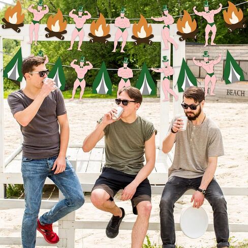 Funny Camping Bachelorette Party Banner - Rustic Woodland Theme Bridal Shower Decorations for Bride, Hen Party Supplies, Outdoor Cabin Crew Bachelor(ette) Party Sign, Glamping Photo Booth Prop in Saudi Arabia