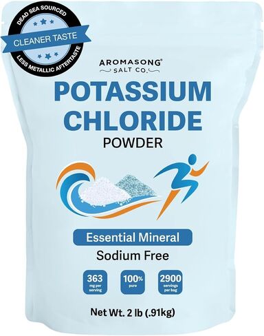 Aromasong Potassium Chloride Powder – Natural Low Sodium Salt Substitute & Essential Hydration Electrolyte Supplement– Pure Potassium Powder for Cooking & Mineral Balance – 1 kg (2.2 LB) in Kuwait