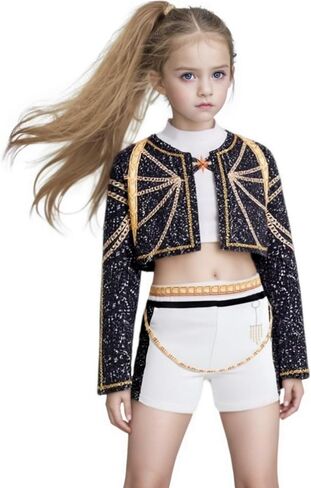 Binbo Kpop Golden Costume Kids, Girls Halloween Cosplay Outfit in Saudi Arabia