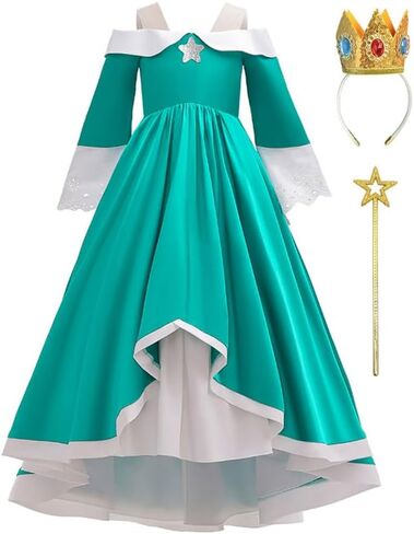 Binbo Princess Costume Dress Kids Grils Halloween Cosplay With Crown Magic Wand 3-12Y in Saudi Arabia