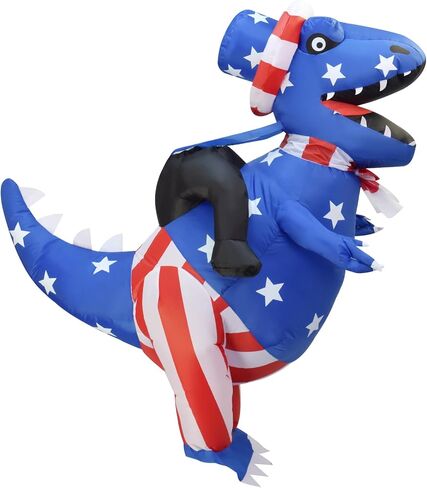 Independence Day Inflatable Dinosaur Costume 4th of July Blow-up Riding Dinosaur Costume for Adult in Kuwait