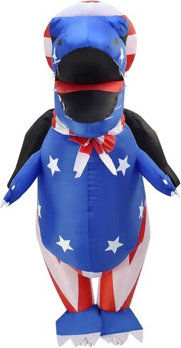 Independence Day Inflatable Dinosaur Costume 4th of July Blow-up Riding Dinosaur Costume for Adult in Kuwait