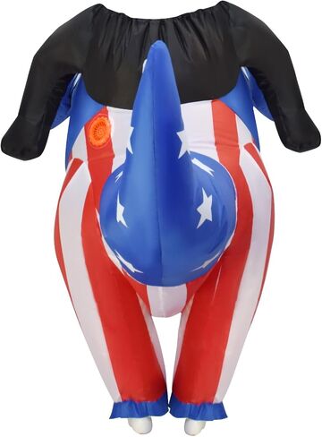 Independence Day Inflatable Dinosaur Costume 4th of July Blow-up Riding Dinosaur Costume for Adult in Kuwait
