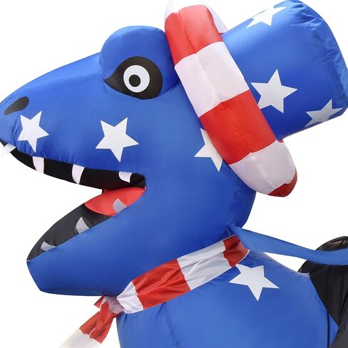 Independence Day Inflatable Dinosaur Costume 4th of July Blow-up Riding Dinosaur Costume for Adult in Kuwait
