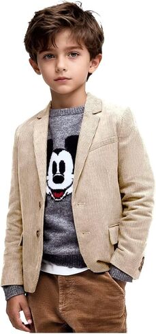 ORBITRAY 2-14 Years Corduroy Notch Lapel Coat First Communion Jacket Coats for Boys Fall Coat Winter Dinner Dress Blazers in Saudi Arabia