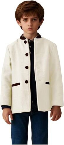 ORBITRAY 2-14 Years Wool Blended Twill Single Breasted Overcoat Thighs Length for Boys Fall Coat Winter Outwear Jacket Dinner in Saudi Arabia