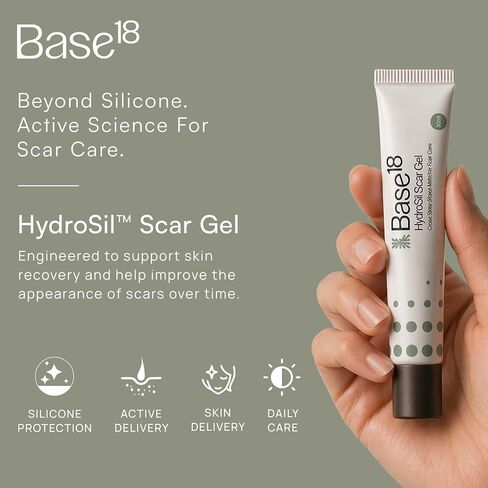 HydroSil Scar Gel 30ml | 7 Actives in Silicone with Niacinamide, Ectoin & Madecassoside | Quick-Drying Silicone Gel for Surgical, Acne, Keloid & Hypertrophic Scars | Face & Body in Kuwait
