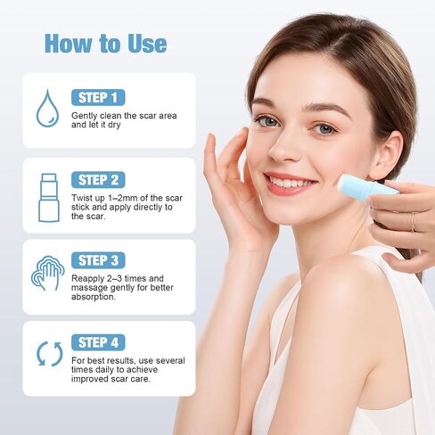 Silicone Scar Stick, 80% Silicone Stick for Face and Body. Silicone Stick for Removal of Surgical,Old and Recent Scars and Stretch Marks - 7g in Kuwait