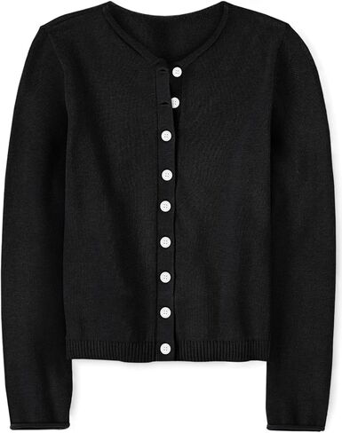 ZDC Girls Button Down Cardigan Sweaters Kids Long Sleeve Fall Winter Soft Knit Casual Sweater Tops in Kuwait