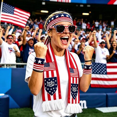 مجموعة معدات مشجعي كأس العالم لكرة القدم الرياضية لعام 2026 بالولايات المتحدة الأمريكية، 10 قطع من ملحقات مشجعي كرة القدم الوطنية ليوم اللعبة وحفلات المشاهدة - مع علم فريق الولايات المتحدة الأمريكية، ووشاح، وعصابة الرأس، وأساور المعصم، والنظارات الشمسية،  in Kuwait