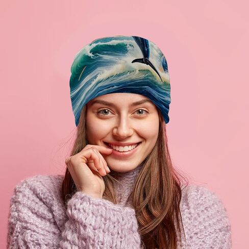 Panda Bamboo Beanie Hats for Women Men Slouchy Beanies Winter Hats Skull Cap Warm Velvet Cancer Headwear in Saudi Arabia