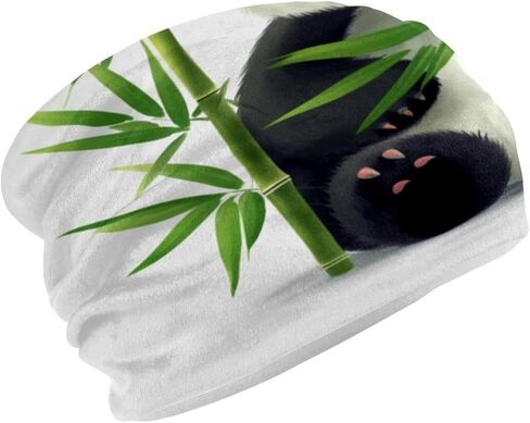 Panda Bamboo Beanie Hats for Women Men Slouchy Beanies Winter Hats Skull Cap Warm Velvet Cancer Headwear in Saudi Arabia