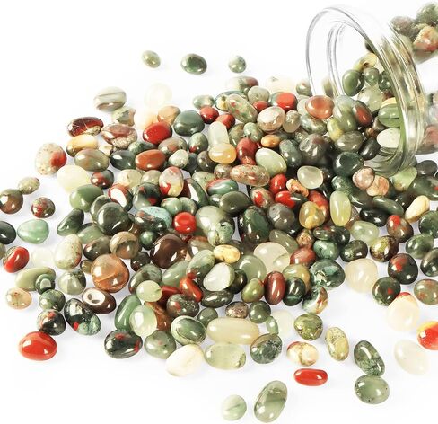 SMQ African Blood Stone Crystal Tumbled Chips Stone,Natural Gemstones Crushed Irregular Polished Healing Crystal Stones for Jewelry Making Home Flower Pot Fish Tank Decoration,1 lb in Saudi Arabia