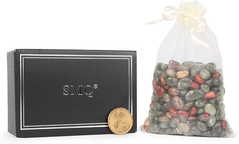 SMQ African Blood Stone Crystal Tumbled Chips Stone,Natural Gemstones Crushed Irregular Polished Healing Crystal Stones for Jewelry Making Home Flower Pot Fish Tank Decoration,1 lb in Saudi Arabia