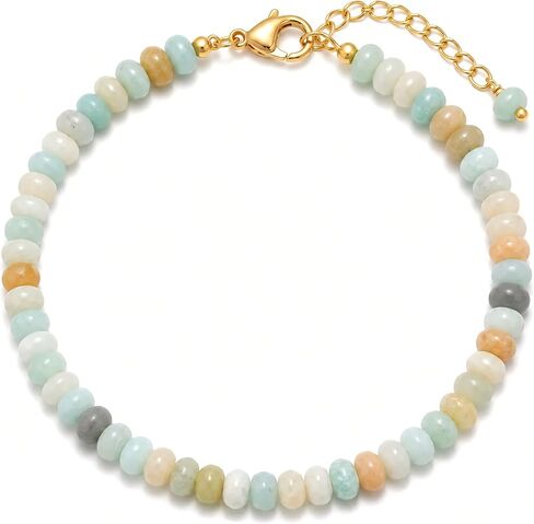 Colorful Natural Stone Beaded Bracelets for Women, Boho Handmade Gemstone Bracelet, Stackable Summer Beach Jewelry in Saudi Arabia