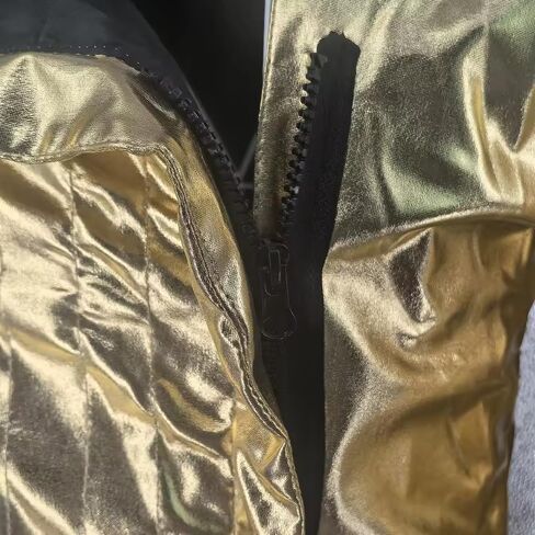 Role-Player Michael Jam tour Costumes Bodysuit Jacket Shiny Gold Spandex Leotard for Impersonator in Saudi Arabia