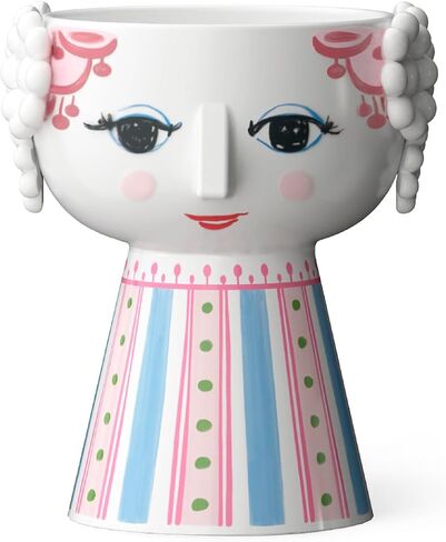 Bjørn Wiinblad Eva Candleholder | Hand-Painted Glazed Ceramic | Rose Pink | 3.7 in in Saudi Arabia