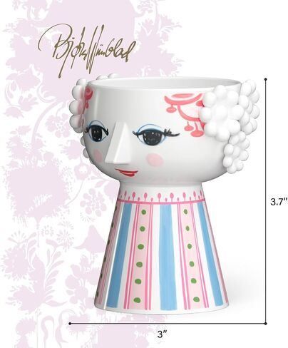 Bjørn Wiinblad Eva Candleholder | Hand-Painted Glazed Ceramic | Rose Pink | 3.7 in in Saudi Arabia