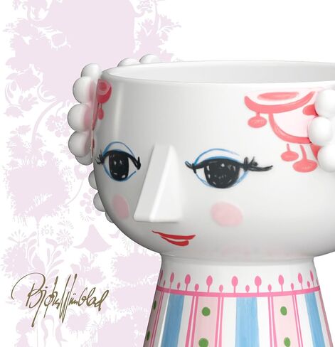 Bjørn Wiinblad Eva Candleholder | Hand-Painted Glazed Ceramic | Rose Pink | 3.7 in in Saudi Arabia