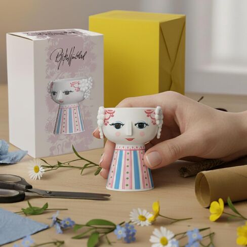 Bjørn Wiinblad Eva Candleholder | Hand-Painted Glazed Ceramic | Rose Pink | 3.7 in in Saudi Arabia