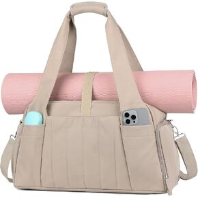 Marvolia Gym Bag for Women with Yoga Mat Holder, Sports Duffle Bag for Travel with Shoes Compartment, Tote Bag with Wet Pocket for Yoga Workout, Dance in Saudi Arabia
