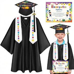 seewavom 2026 Kindergarten Graduation Cap Gown Stole Set With Tassel for Kids Graduation Gifts in Saudi Arabia