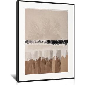 Poemwish Minimalist Canvas Wall Art, Earth Tone Bathroom Wall Decor, Textured Geometric Wall Decor for Bedroom, Abstract Layered Painting in Neutral Tones in Saudi Arabia