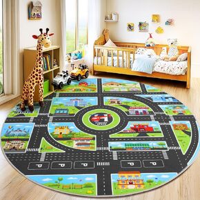 Kids Area Rugs for Playroom Non-Silp Carpet 3x4Ft Washable Rug for Kid, City Road, Building, Landmark Playmat for Kids Bedroom Classroom in Saudi Arabia