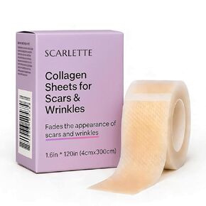 Scarlette Collagen Tape, Scarlette Collagen Sheets for Scars & Wrinkle, Silicone Scar Removal Strips for Various Different Scars and Wrinkles(C-Section, Burn, Acne, Surgical Scars) (1pcs) in Kuwait