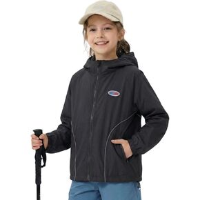 WELAKEN Lightweight Jacket for Girls Kid Teen Waterproof Windbreaker Hooded Rain Coats with Pockets in Kuwait