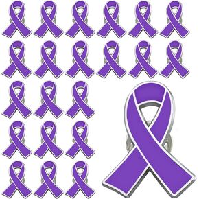 purple ribbon awareness enamel lapel pin for pancreatic cancer Alzheimer's disease against domestic violence brooch pins badge bulk in Kuwait