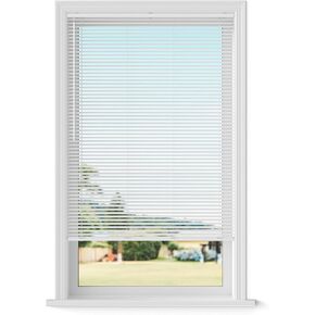 Lumino - Cordless Light Filtering Mini Blinds for Indoor Windows - 18'' W x 36'' L - White, 1" Vinyl Slats, Smooth Lift Operation, Horizontal Window Blinds for Home in Saudi Arabia