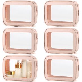 YOPCDJ 3PCS Clear Toiletry Bag,TSA Approved Travel Pouch with Zipper for Cosmetics and Toiletries，Diaper Bag Organizer Pouch Set, Purse Organizer and Clear Car Bag for Women and Kids in Kuwait