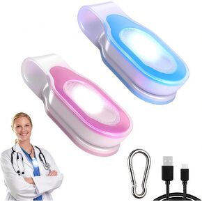 2Pcs Nurse Light for Night Shift - Clip-On LED Flashlight for Badge Reel, Portable Nursing Accessories Ideal for Nurses, Healthcare Workers in Saudi Arabia