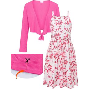 PureChapter Girls Floral Dress Cute Summer Outfits Sleeveless Dresses Cardigan 2 Piece Set for Tween Girls 8-14Y in Kuwait