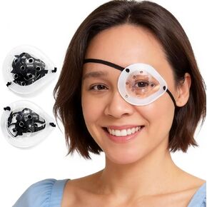 AMZVIO Clear Eye Shield After Surgery 2 Pack Medical Eye Patch Hard Plastic Eye Cover with Adjustable Strap & Soft Silicone Edge,Comfortable Eye Protection for Sleeping in Saudi Arabia