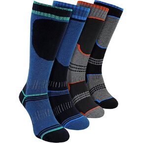4 Pairs Boys Thermal Knee High Ski Socks | Sock Snob | Snowboarding Socks For Kids in Saudi Arabia