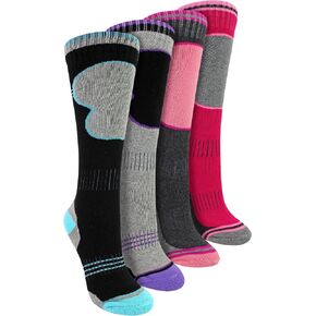 4 Pack Girls Ski Socks | Sock Snob | Thick Thermal Winter Socks for Kids in Saudi Arabia