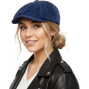 Women’s Vintage Corduroy Newsboy Cap, Elastic French Peaked Beret Distressed Artist Painters Hat for Jazz Dancing Streetwear in Saudi Arabia