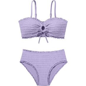 Girls Swimsuit Two Piece Bathing Suit for Teen Girls Backless Halter Bikini Set Clasp Straps Swimwear for 7-16 Years in Saudi Arabia