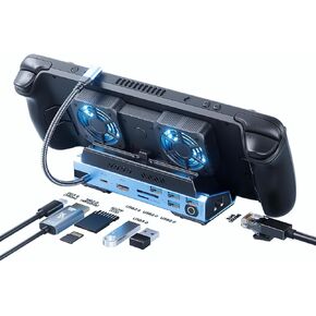 Docking Staion for Steam Deck/ROG Ally/Legion Go,9 in 1 Double Fan Steam Deck Dock.1000Mbps Ethernet,3.0 PD100W Charging,HDMI 2.0 4K@60Hz.3 USB 3.0 and 3 USB 2.0 Port. Slot Steam Deck Dock. in Saudi Arabia