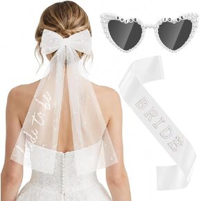 Erythem Bride to Be Set with Veil, Sash & Sunglasses, Bachelorette Party Accessories for Bridal Shower Engagement Wedding in Saudi Arabia