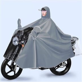 Hooded wheelchair rain cover,Bicycle poncho, Hooded Rain Poncho, Waterproof Cycling Raincoat, Windproof Unisex Rain Cape, for Bike, Ebike, Motorcycle, Mobility Scooter Rain Poncho Cover (Color : Gray, in Saudi Arabia