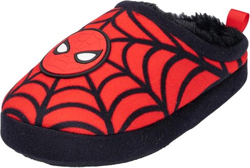 Marvel Spiderman Kids Slippers, Red with Spider Web Pattern, Youth Sizes 11/12-2/3, Plush Clog Style, Superhero Theme in Saudi Arabia