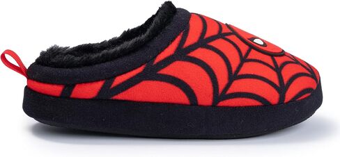 Marvel Spiderman Kids Slippers, Red with Spider Web Pattern, Youth Sizes 11/12-2/3, Plush Clog Style, Superhero Theme in Saudi Arabia