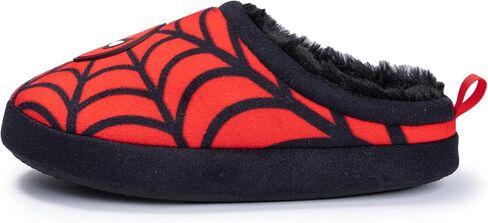 Marvel Spiderman Kids Slippers, Red with Spider Web Pattern, Youth Sizes 11/12-2/3, Plush Clog Style, Superhero Theme in Saudi Arabia