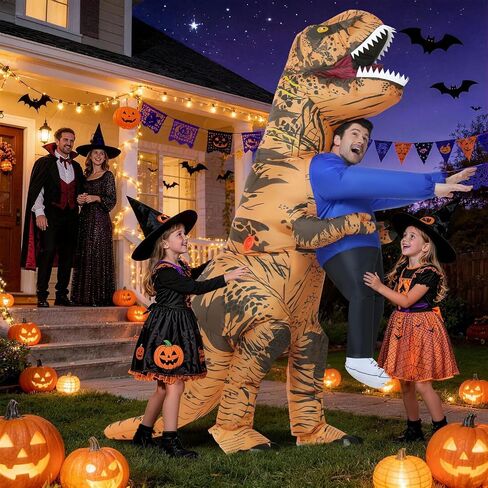 WQWOVRVO Inflatable Dinosaur Costume Adult,Blow up Costumes for Women/Men,Funny Halloween Costumes for Adults Party Cosplay in Saudi Arabia