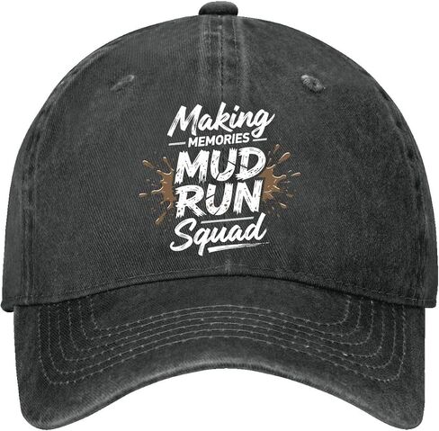 قبعة Make Memories Mud Run Squads للنساء، أزياء البيسبول المغسولة in Kuwait