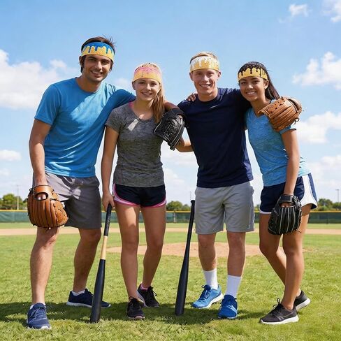 Ice Cream Drip Sports Headbands, Adjustable Tie Moisture Wicking Sweatbands for Men Women Teens, Non-Slip Breathable Headbands (6, Blue) in Kuwait