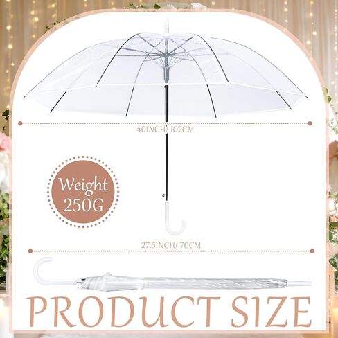Wedding Stick Umbrellas Bulk, 40 Inch Large Canopy Umbrellas with Woven Rattan Basket Windproof Rainproof in Saudi Arabia